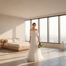 Elegant mesh Prom dress for wedding ceremonies and receptions