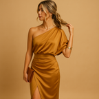 Elegant slim-fit dress for women with timeless minimalist design, perfect for work, formal events, and evening occasions.