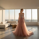 Floor-length sleeveless prom dress with graceful silhouette
