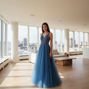 Floor-length sleeveless prom dress with graceful silhouette
