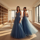 Floor-length sleeveless prom dress with graceful silhouette