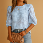Floral elegant top for women with flattering fit and chic design, perfect for casual days, office wear, and formal occasions.