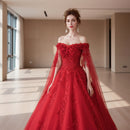 Long sleeve polyester wedding dress with classic elegant design