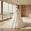 Mesh off shoulder bridal gown with graceful silhouette