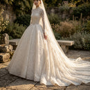 Mesh off shoulder bridal gown with graceful silhouette
