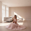 One shoulder mesh long dress with elegant styling