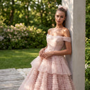 One shoulder mesh long dress with elegant styling