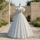 Retro embroidered bridal toast dress with fashionable design