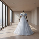 Retro embroidered bridal toast dress with fashionable design