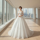 Strap A-line bridal gown with graceful wedding dress silhouette